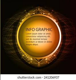 Dark orange color Light Abstract Technology background for computer graphic website internet and business. text box. Brochure. card. wave.