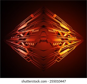 Dark orange color Light Abstract Technology background for computer graphic website internet. circuit