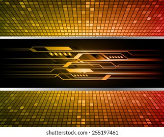 Dark orange color Light Abstract Technology background for computer graphic website internet. circuit