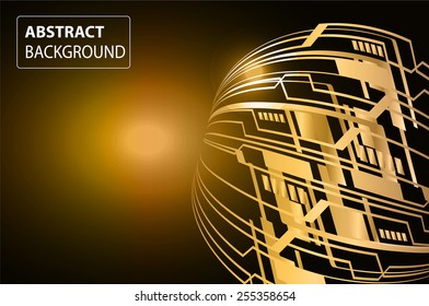 Dark orange color Light Abstract Technology background for computer graphic website internet. circuit. text box. card. label.