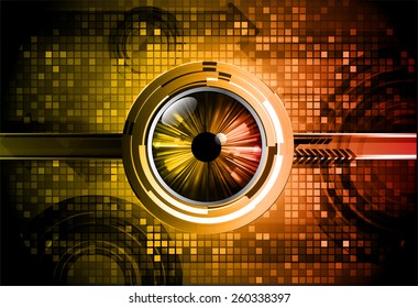Dark orange color Light Abstract Technology background for computer graphic website internet. circuit. eye. pixel