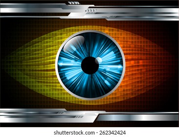 Dark orange color Light Abstract Technology background for computer graphic website internet. pixel. Tables, mosaic. silver circuit. blue eye.