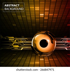 dark orange color Light Abstract Technology background for computer graphic website internet and business. circuit. silver. orange eye. Pixel, mosaic, table. eye