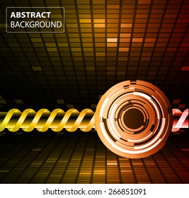 dark orange color Light Abstract Technology background for computer graphic website internet and business. circuit. silver. orange eye. Pixel, mosaic, table. spiral, braid