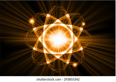 dark orange color Light Abstract Technology background for computer graphic website internet and business.circuit. vector illustration. Security. Nuclear, proton, neutron, nucleus.atom.molecular.Spark