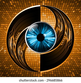 dark orange color Light Abstract Technology background for computer graphic website internet and business. circuit. vector illustration. abstract digital .silver. infographics. eye. pixel. move motion