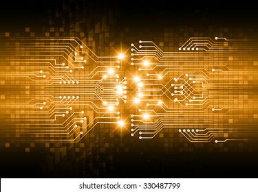 Dark orange color Light Abstract Technology background for computer graphic website internet and business.circuit.vector illustration.infographics. motion move.neon. pixel