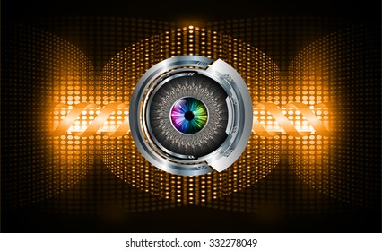 Dark orange color Light Abstract Technology background for computer graphic website internet and business.circuit.vector illustration.infographics. motion move.neon. pixel, eye