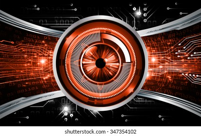 Dark orange color Light Abstract Technology background for computer graphic website internet and business.circuit.vector eye
