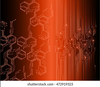 dark orange color Light Abstract Technology background for computer graphic website internet and business. circuit. vector illustration. abstract. infographics. motion move blur.neon. pixel