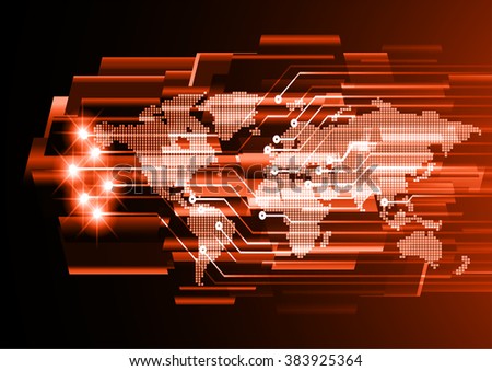 dark orange color Light Abstract Technology background for computer graphic website internet and business.circuit.illustration.digital.infographics.binary code. www.vector.motion move blur. World map