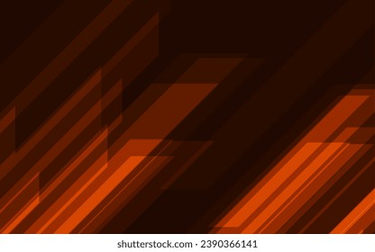 Dark orange glossy glowing geometric tech background. Vector design