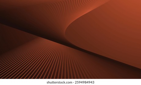 Dark orange gradient with curve line abstract background for backdrop