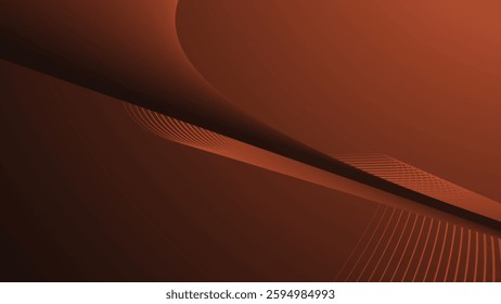 Dark orange gradient with curve line abstract background for backdrop
