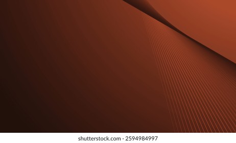 Dark orange gradient with curve line abstract background for backdrop