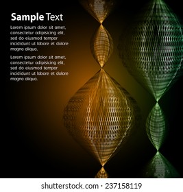 Dark orange green Light Abstract Technology background for computer graphic website internet and business. text box. Brochure. card. wave. 