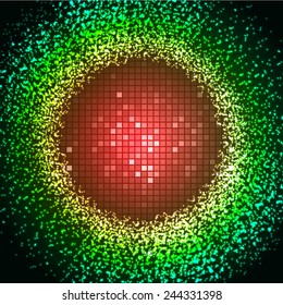 Dark orange green Light Abstract Technology background for computer graphic technology website internet. text box. Brochure. card. pixels.