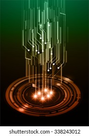 dark orange green Light Abstract Technology background for computer graphic website internet and business. circuit. illustration.digital.infographics. binary code. zero one. vector.