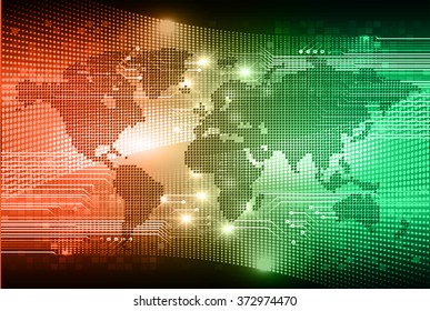 dark orange green Light Abstract Technology background for computer graphic website internet business. circuit. illustration.digital.infographics. binary code. zero one. eye scan virus vector world