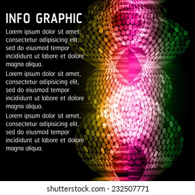 Dark orange green pink Light Abstract Technology background for computer graphic website internet. text box. Brochure. card. wave. 