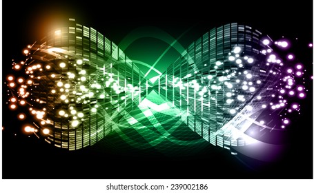 Dark orange green purple Light Abstract Technology background for computer graphic website internet. wave