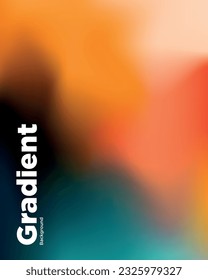 Dark Orange Green Vibrant Gradient Background. Blurred Color Wave. Graphic background, Vector EPS.