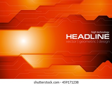 Dunkelorangefarbener Hightech-Hintergrund. Vektorillustration Corporate Grafikdesign