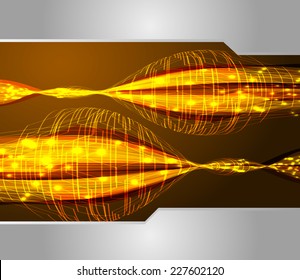 Dark orange Light Abstract Technology background for computer graphic website internet. text box. Brochure. card. 