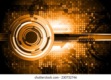 Dark orange Light Abstract Technology background for computer graphic website internet. circuit. 