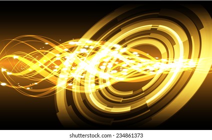 Dark orange Light Abstract Technology background for computer graphic website internet. 