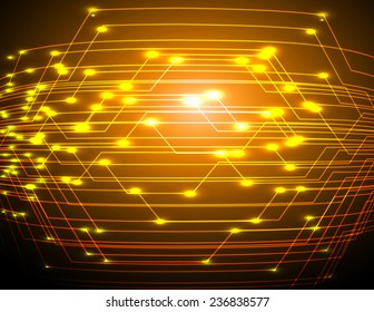 Dark orange Light Abstract Technology background for computer graphic website and internet.