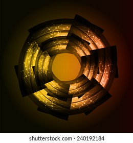 Dark orange Light Abstract Technology background for computer graphic website internet. text box. Brochure. card.