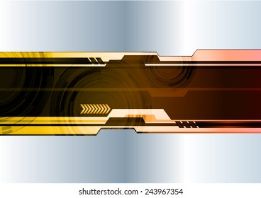 Dark orange Light Abstract Technology background for computer graphic website internet. silver