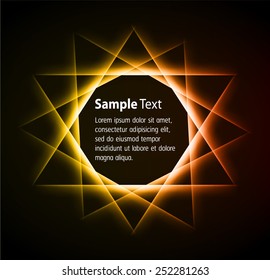 Dark orange Light Abstract Technology background for computer graphic website internet. text box. Brochure. card. star