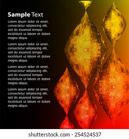 Dark orange Light Abstract Technology background for computer graphic website internet and business. text box. Brochure. card. wave.
