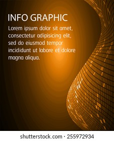 Dark orange Light Abstract Technology background for computer graphic website internet and business. circle text box. Brochure. card. wave