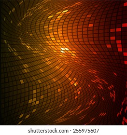 Dark orange Light Abstract Technology background for computer graphic website internet and business. circle text box. Brochure. card. wave. Mosaic. table