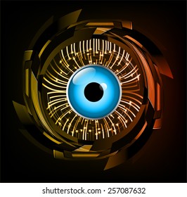 Dark orange Light Abstract Technology background for computer graphic website internet. circuit. blue eye