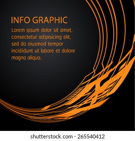 Dark orange Light Abstract Technology background for computer graphic website internet. text box. Brochure. card. banner. circuit. black background.