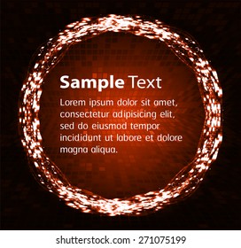 Dark orange Light Abstract Technology background for computer graphic website internet business. text box. Brochure. card. Mosaic, digital, table, pixels.