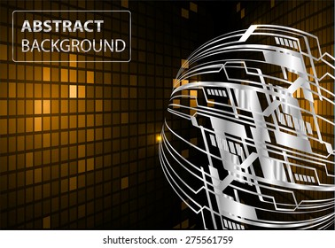 dark orange Light Abstract Technology background for computer graphic website internet and business. circuit. text box. label. card. banner flyer magazine. Design label. Tables, mosaics, pixel.