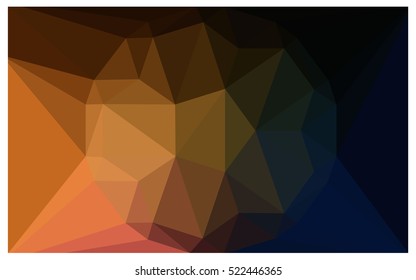 Dark Orange Low poly crystal background. Polygon design pattern. Low poly vector illustration, low polygon background.