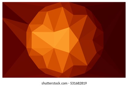 Dark Orange Low poly crystal background. Polygon design pattern. Low poly vector illustration, low polygon background.
