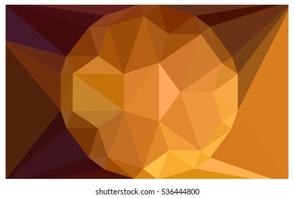 Dark Orange Low poly crystal background. Polygon design pattern. Low poly vector illustration, low polygon background.