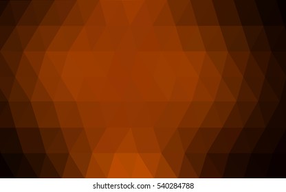 Dark Orange Low poly crystal background. Polygon design pattern. Low poly vector illustration, low polygon background.