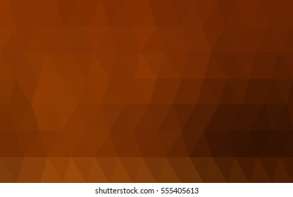 Dark Orange Low poly crystal background. Polygon design pattern. Low poly vector illustration, low polygon background.