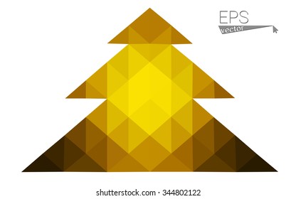 dark orange low poly style christmas tree vector illustration consisting of triangles . triangular polygonal origami or crystal design of New Years celebration. Isolated on white background. dark orange low poly style christmas tree vector illustration consisting of triangles . triangular polygonal origami or crystal design of New Years celebration. Isolated on white background.