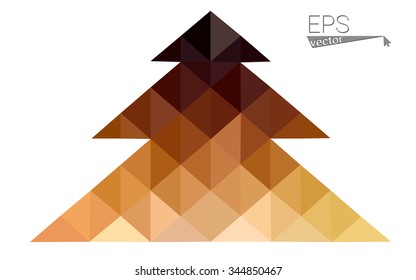 dark orange low poly style christmas tree vector illustration consisting of triangles . triangular polygonal origami or crystal design of New Years celebration. Isolated on white background. dark orange low poly style christmas tree vector illustration consisting of triangles . triangular polygonal origami or crystal design of New Years celebration. Isolated on white background.