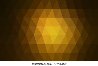 Dark orange low poly template. Shining colored illustration in a brand-new style. A completely new template for your business design.