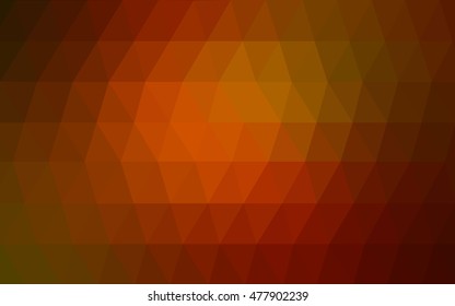 Dark orange low poly template. Colorful abstract illustration with gradient. A new texture for your design.